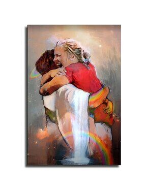 First Day In Heaven Painting Jesus Poster Christ Canvas Wall Art Picture ,16x24"